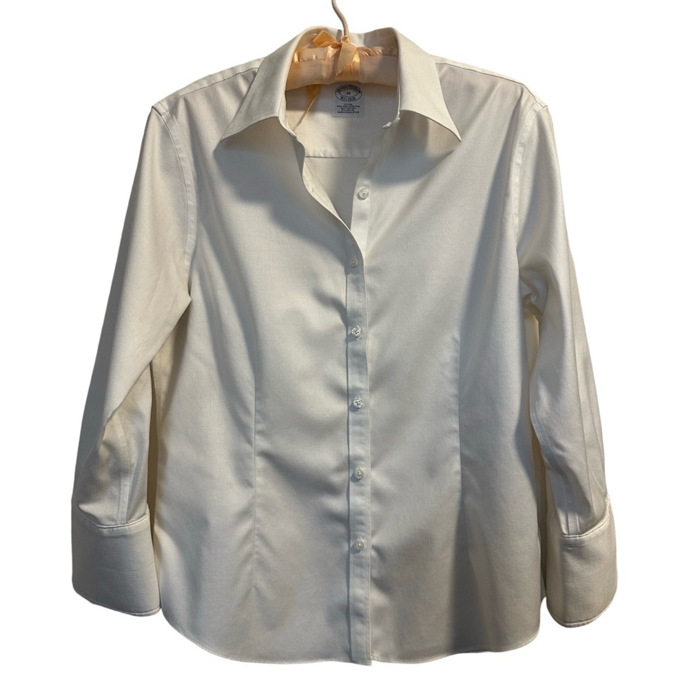 Brooks Brothers No-Iron French Collar & Cuff Ladies Fitted Shirt, Size 10